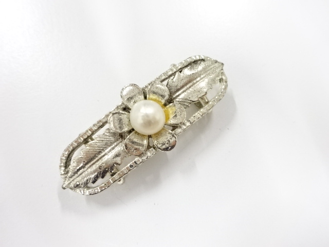 アンティーク　パール　帯留め